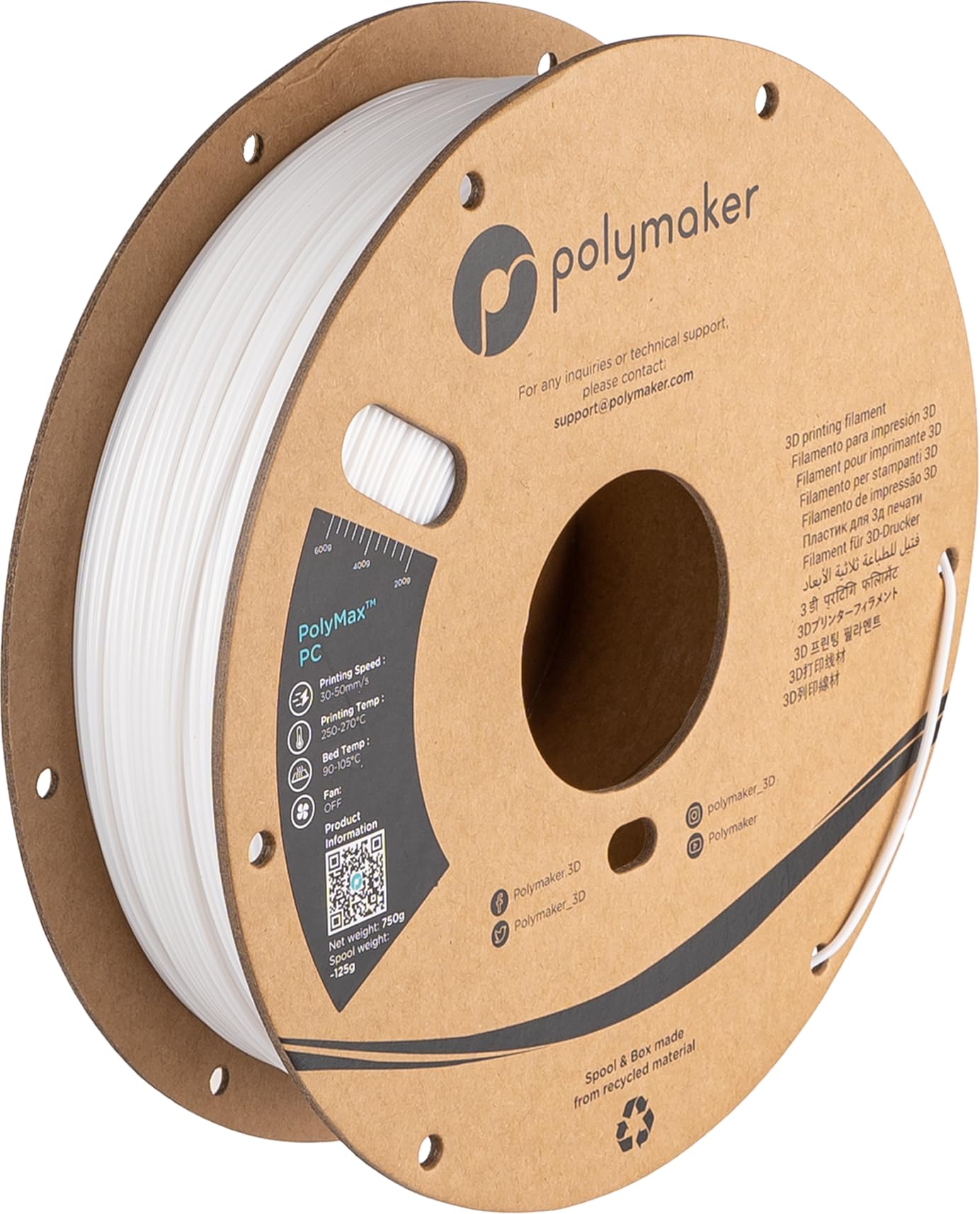 Polymaker Polymax Tough PC Filament 1.75mm, White