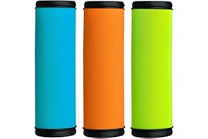HEYSKAY 3pcs Neoprene Luggage Handle Wrap for Suitcase Identifier Travel Bag Wraps Luggage ID Tags Door Handle Protection Sleeve Cover (Orange/Green/Blue)