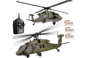 Ssccgym K170 UH60L Remote Controlled Helicopter Aircraft Plane 2.4Ghz 4CH RC Helicopter Heli Aileronless 6-Axis Gyroscope Altitude Hovering 3-Batteries for Adults Beginners