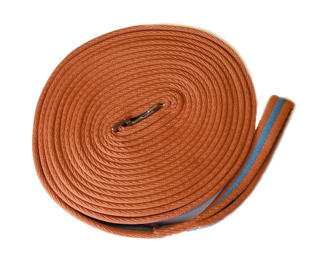 Rhinegold Padded Lunge Line - Tangerine/Turquoise