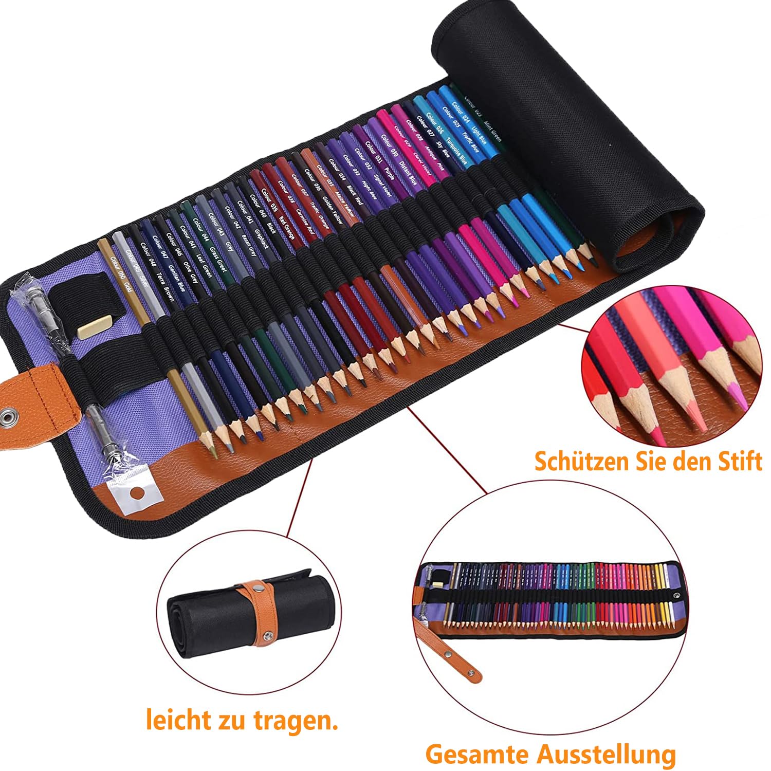 Ugmic 50 Buntstifte - Premium Farbstifte für Erwachsene und Kinder, Hochwertige Farbstifte mit lebendigen Farben und geschmeidiger Textur, Ideal für Erwachsene, Malbücher & mehr 6