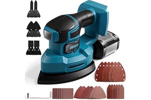 ZUYIYI Cordless Detail Sander for Makita 18V Battery(No Battery), 13000 OPM Electric Mouse Sander, Palm Sanders w/Dust Collector, 6 Attachments, 24Pcs Sandpapers for Tight Spaces Sanding, Woodworking