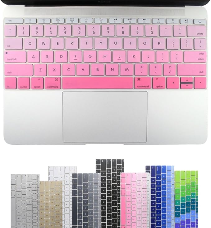 Allinside Pink Keyboard Skin for Macbook 12" A1534 and new