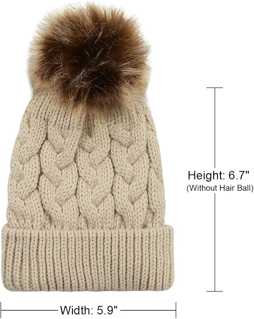 Durio Baby Girl Hats Knit Baby Winter Hat Cute Baby Beanies for Girls Boys Thick Warm Toddler Hat B Pink One Size: Clothing