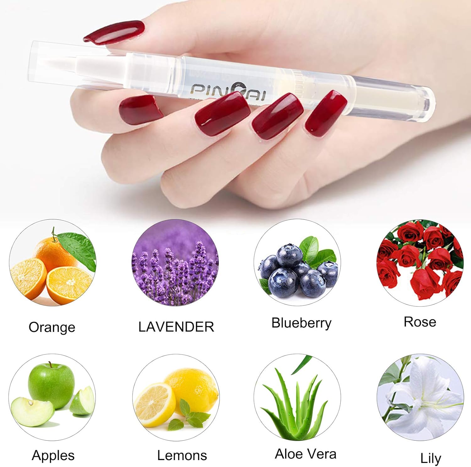 8PCS Cuticle Oil Pens,Cuticle Revitalizer Oil Pen with Soft Brush,Cuticle Oil Bulk for Nails Moist and Treatment,Nail Oil Manicure Repair The Cuticle,8 Kinds of Fruity Smell: Health & Personal Care