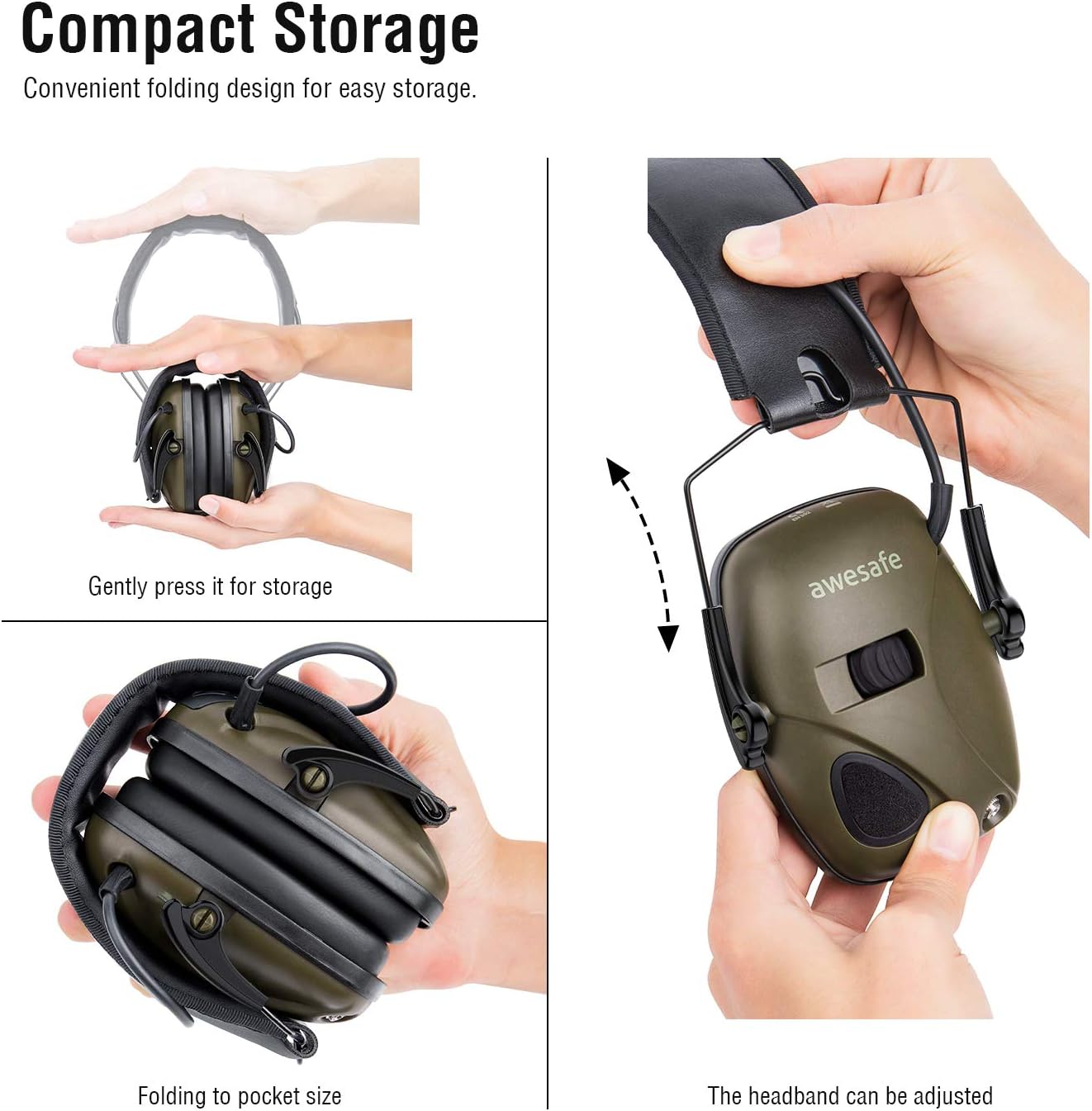 awesafe Electronic Shooting Earmuffs, Shooting Hearing Protection with Noise Reduction Sound Amplification: Home Improvement