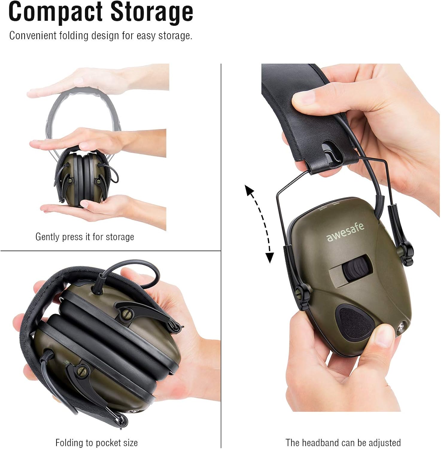 awesafe Electronic Shooting Hearing Protection Earmuffs Comes with Hard Carrying Case, Shooting Earmuffs with Sound Amplification and Suppression: Home Improvement
