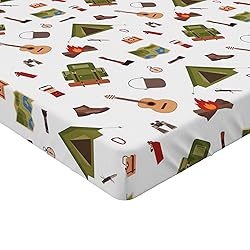 Ambesonne Camping Fitted Sheet, Campfire Map