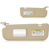Aeagle Left Beige Sun Visor for Hyundai Elantra 2011-2015 (NOT fit GT Model), Driver Side Car Sunvisor Replacement 852103X000TX
