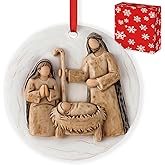 3D Nativity Scene Ornament for Christmas Tree - Religious Christian Church Ornaments Holy Family Tradition Gifts - Unique Jesus Ornaments Decorations for Family Friends
