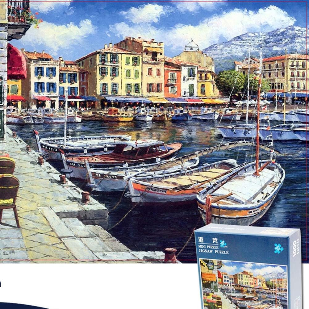 1000 Pieces Jigsaw Puzzles for Adults Boat Micro-Sized Puzzles Painting Jigsaw Puzzles