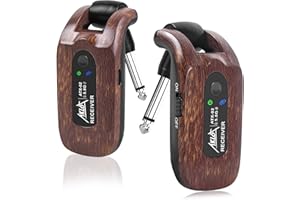 AKLOT Wireless Guitar System Transmitter Receiver 5.8GHz Set Built-in Rechargeable Lithium Battery Digital for Electric Guita
