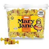 Atkinson's Mary Jane Molasses Peanut Butter Bite Size, 0.16oz, 160ct Tub | Chewy retro taffy bites, gluten free, kosher, vegan. An old fashioned Texas candy since 1932.