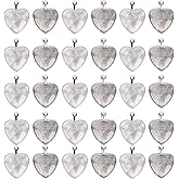 YUYTE Heart Shaped Pendant, 60pcs Pendant Trays Setting Base Setting Bezel Setting With Glass