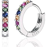 SWEETV 925 Sterling Silver Huggie Hoop Earrings for Women Girls-Tiny Small Cartilage Hoop Earring