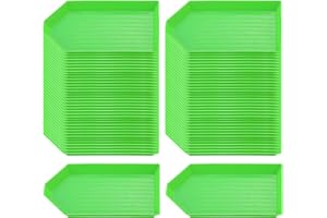 COOBBAR Sorting Trays,100 Pieces Plastic Bead Sorting Trays Diamond Rhinestone Tray Diamond Painting Tray Cross Stitch Nail Art Tray Sorting Storage Plates Tray for Craft and DIY Needs (Green)