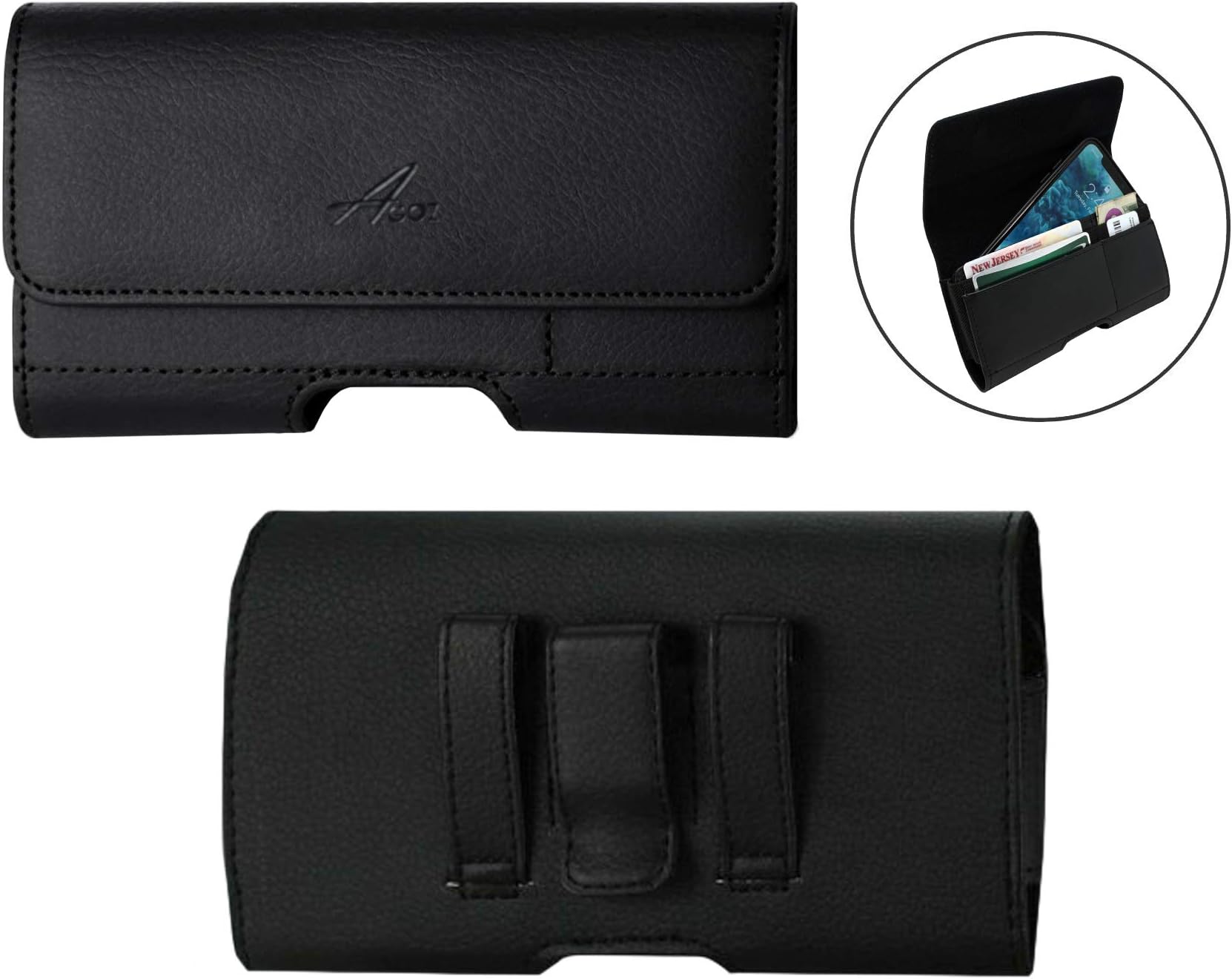 AGOZ Wallet Belt Clip Case For Galaxy Note 10 Plus, Note 9,Note 8,S10 Plus A20