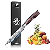 WULEECO Utility Knife, 5 Inch Chef Knife, Ultra Sharp Kitchen Knife with High Carbon Stainless Steel Blade, Multipurpose Kitchen Knife with Ergonomic Pakkawood Handle and Gift Box