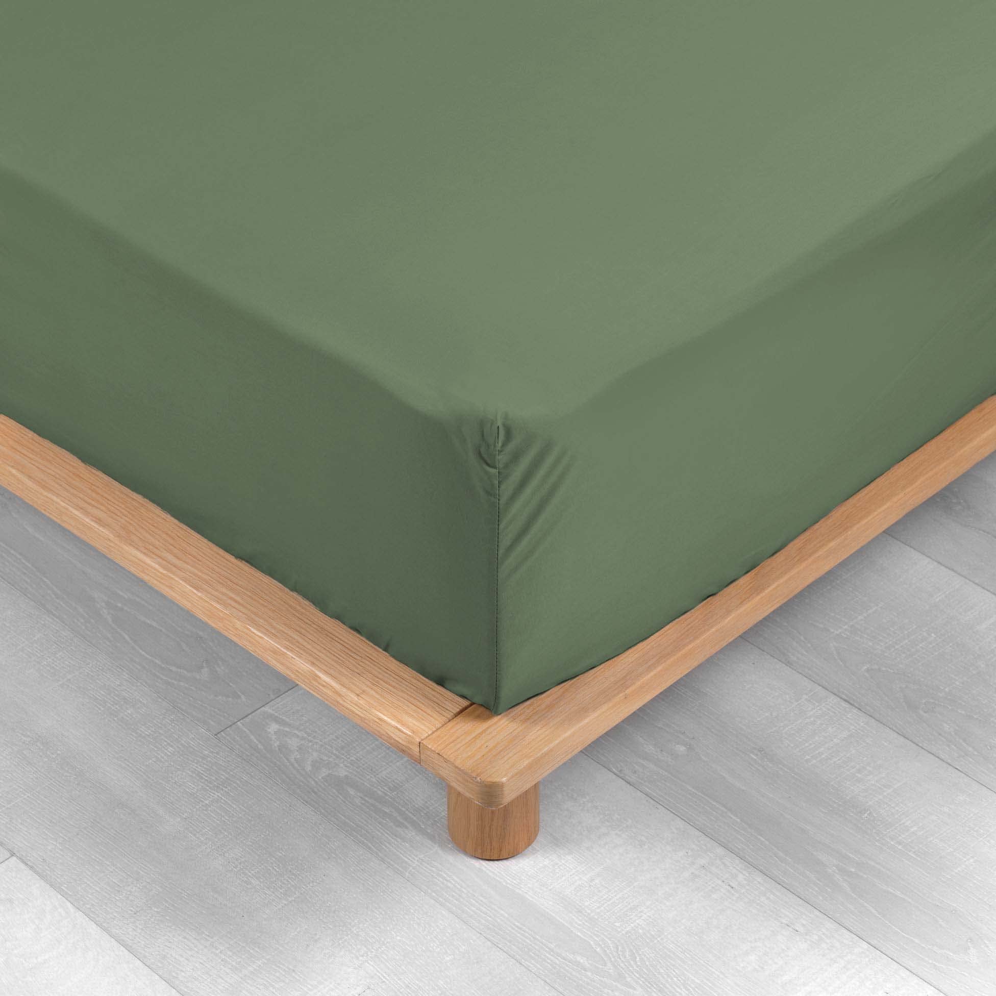 Douceur d'Intérieur Single Fitted Sheet, Cotton, Khaki, 90 x 190 cm
