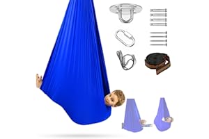 Satisure Sensory Swing, Therapy Swing for Kids & Adults, Cuddle Swing Indoor Outdoor, Swing Hammock for Child with Disorders, Autism, ADHD, Anxiety, Pod Swing Chair - 110" x 59"