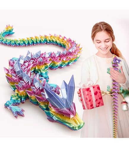 12-Pack 3D Printed Articulated Dragons In Eggs - 8.7" Movable Slithering Dragon Toys, PLA Material, Gift Set