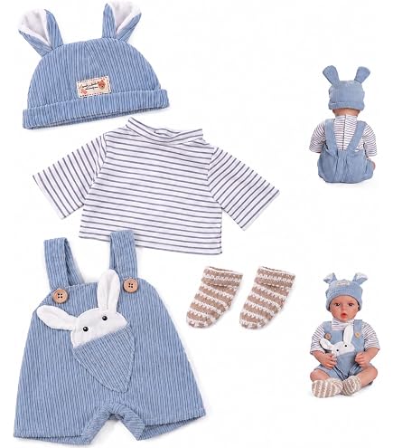 BABESIDE Ensemble De Vêtements Pour Poupée Reborn – 9 Pièces – Nouveau-né 17-22 Pouces – Accessoires Soins Et Alimentation