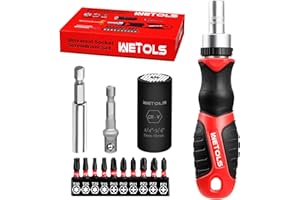 WETOLS Universal Socket Set, Father's Day Gifts for Men Dad Husband, Magnetic Ratchet Screwdriver Set with 10 Impact Bits- Best Unique Tool for Men, Father, Husband, Boyfriend, Him, Women, WE-885