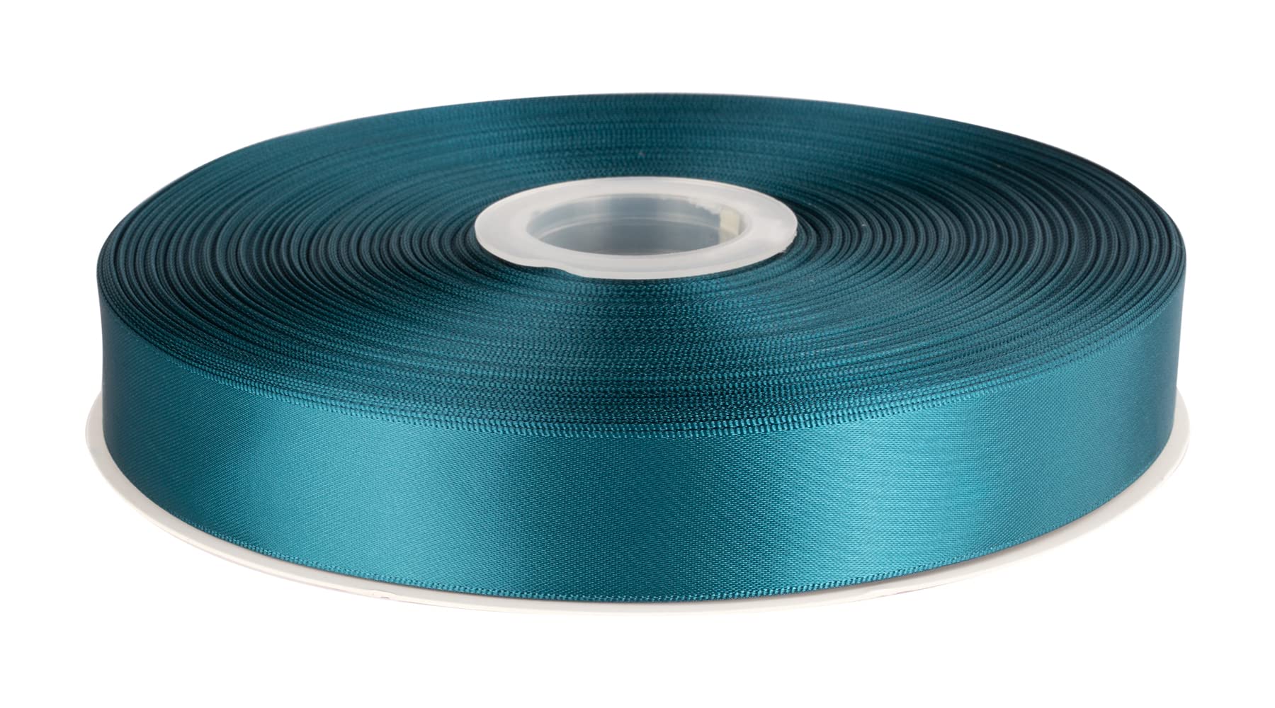 Double Faced Satin Ribbon, 25mm X 91M, Solid Polyester Ribbon for Gift Wrapping, Crafts, Wedding Party Ceremony Decoration, Floral Arrangement, Sewing (Teal) — image 1