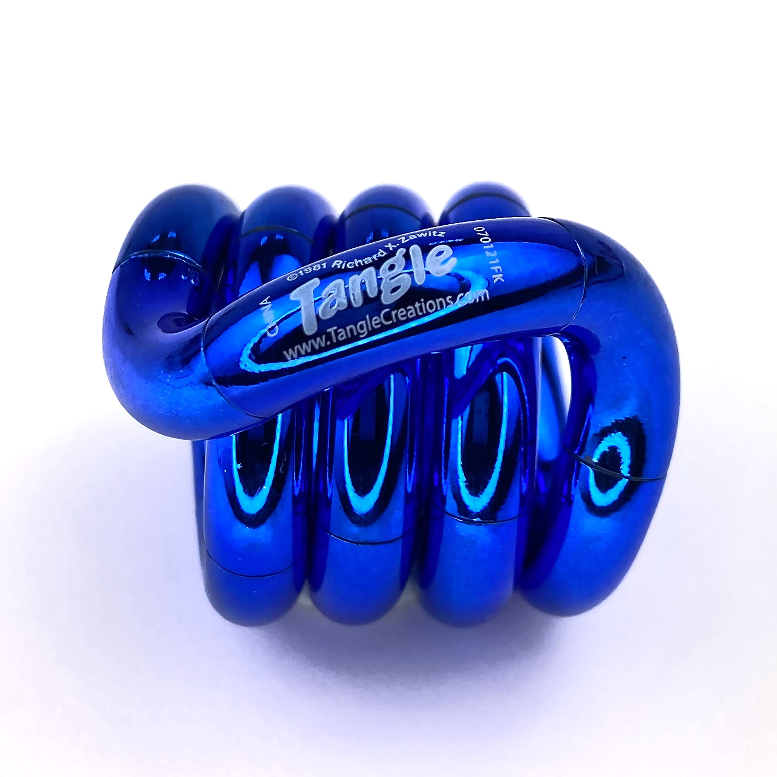 Tangle Jr Metallic (Blue) - Genuine Fidget Toys Sensory Toy - Twisty Fidget Toy Fidgets for Kids and Adults - Fidget Toy for School - Gift for Teens and Adults