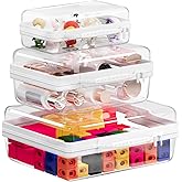 3PCS Clear Hard Shell Zipper Case, Portable Storage Box for Makeup, Toiletry, Travel, Durable and Waterproof Storage Bins, Grade Plastic Zipper Case, Cosmetic Bag (White)