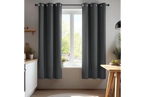 Deconovo Blackout Curtains 2 Panels – 63 Inches Long Thermal Insulated, Soundproof, Energy-Saving, OEKO-TEX Certified, Noise-