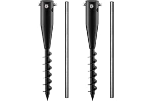FactionGarden Beach Umbrella Sand Anchor, 2 Pack Heavy Duty Umbrella Stand Outdoor Base 17 Inches Metal No Dig Ground Umbrella Holder, Christmas Tree Stand Base