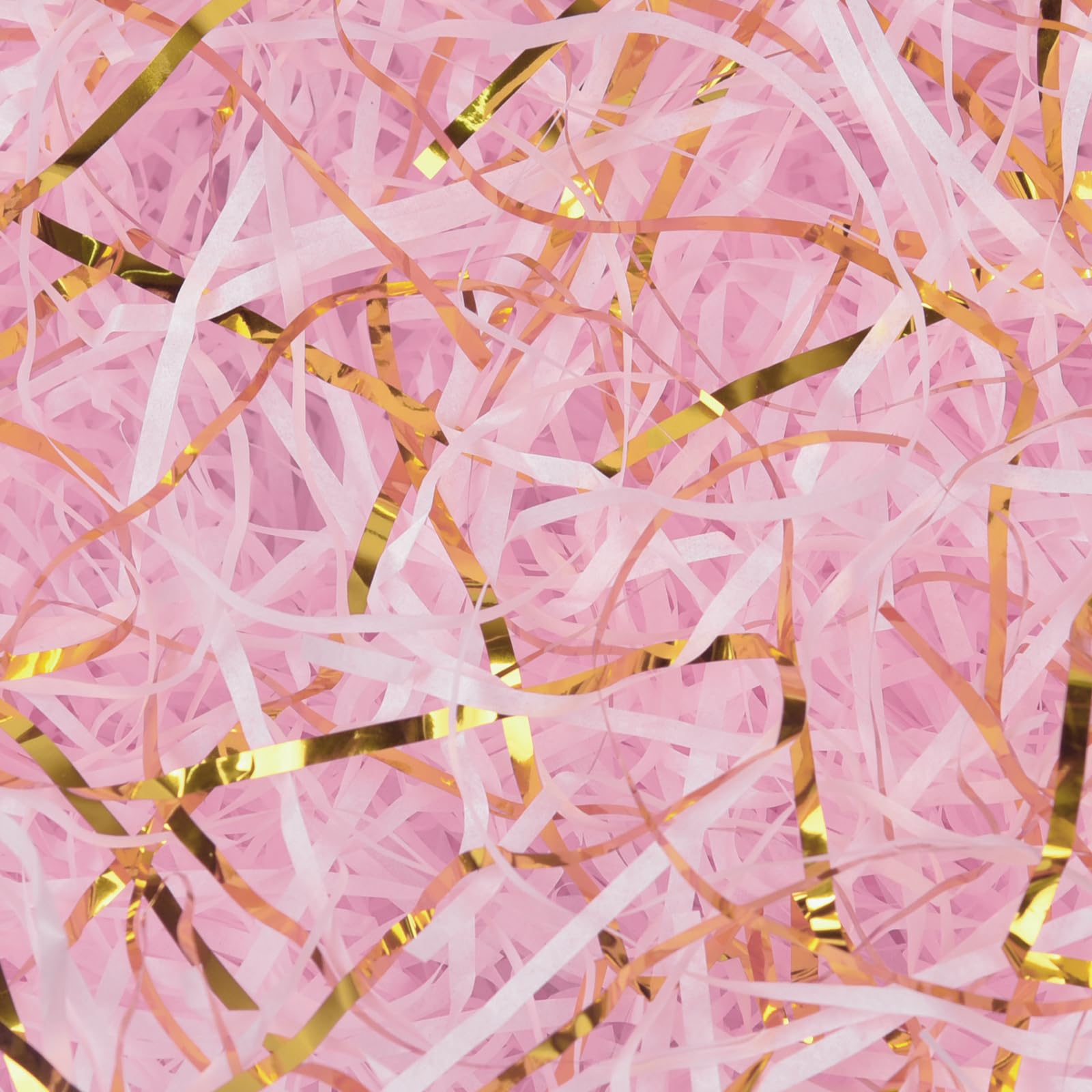 HXJDAM 300g Light Pink and Gold Shredded Tissue Paper for Gift Boxes and Bags, Hamper Filling, Gift Basket Filler, Gift Filler Paper for Packaging Decoration.