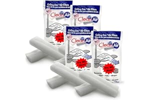 BioStrike Ceiling Fan Air Filter - Attachable Blade Cleaners - Easy-Install Air Cleaners for 3-5 Blade Fans - Made in USA (4 Pack, 8 Blade Filters Total)