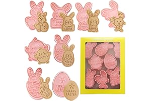 8-piece Cookie molds, 8 Styles of Cookie Stamps, 3D Cookie Cutters with Plunger Stamps, DIY Baking Decorations for Holiday Po