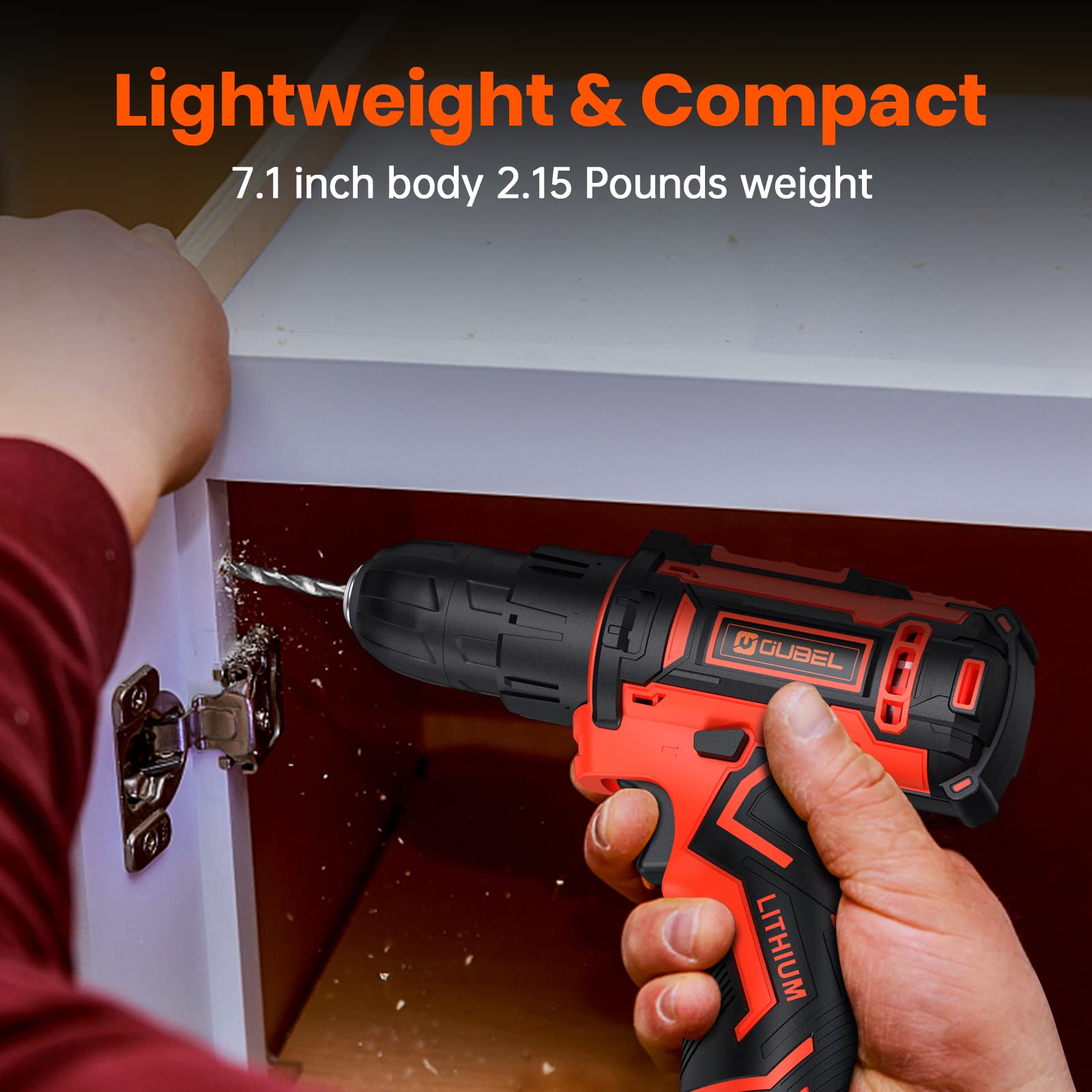 Drill Set, OUBEL 12V Cordless Drill with 42 Acessories, Home Power Drill Cordless with 3/8
