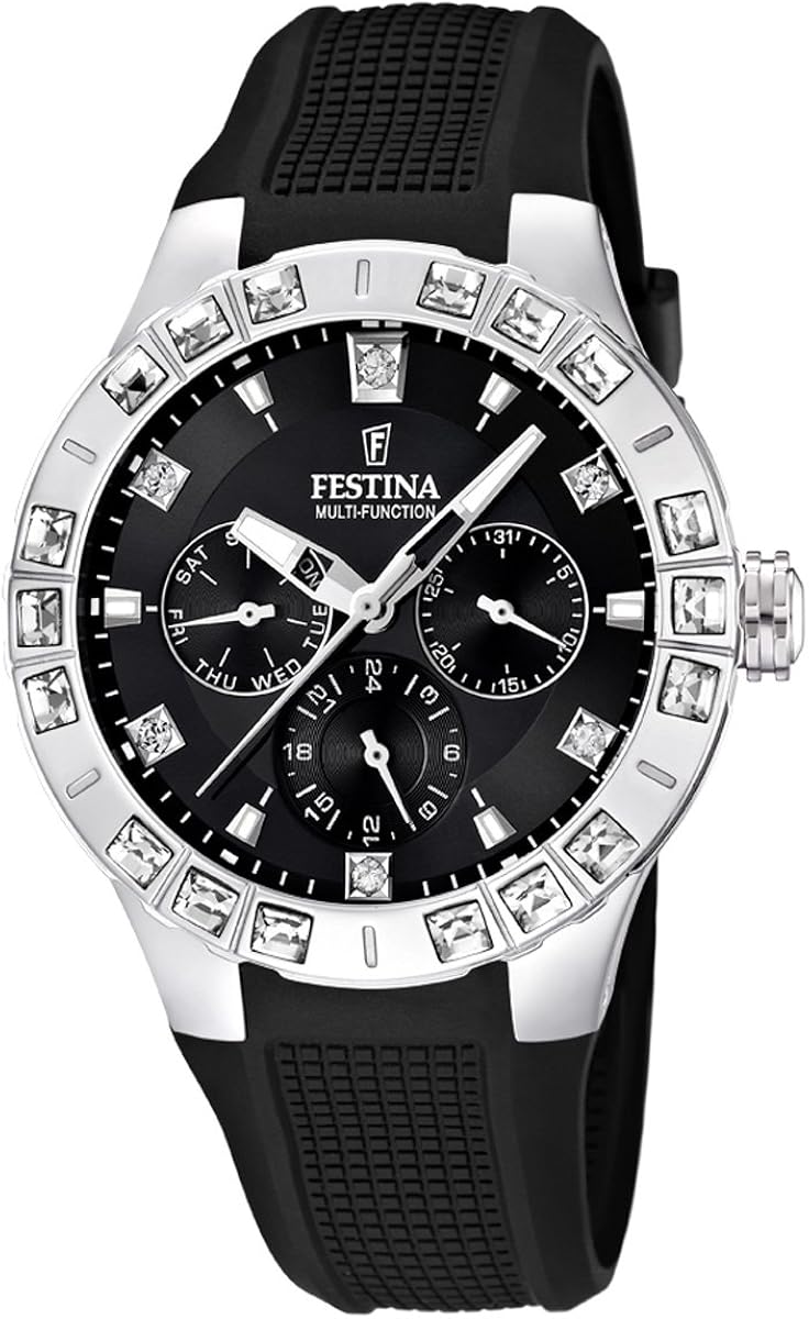 Montre Analogique Design – Cadran Métal Et Bracelet Caoutchouc – Horloge De Table