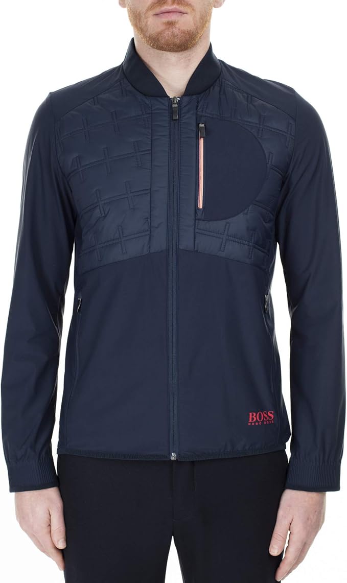 Boss Men's Waterproof Quilted Jacket, Lightweight, Navy, Size XL