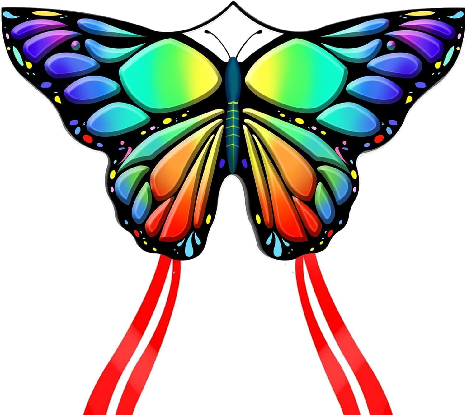 Simxkai Butterfly Kite for Kids & Adults, Easy to Fly Big Colorful Kite for Beginners, with Line Handle