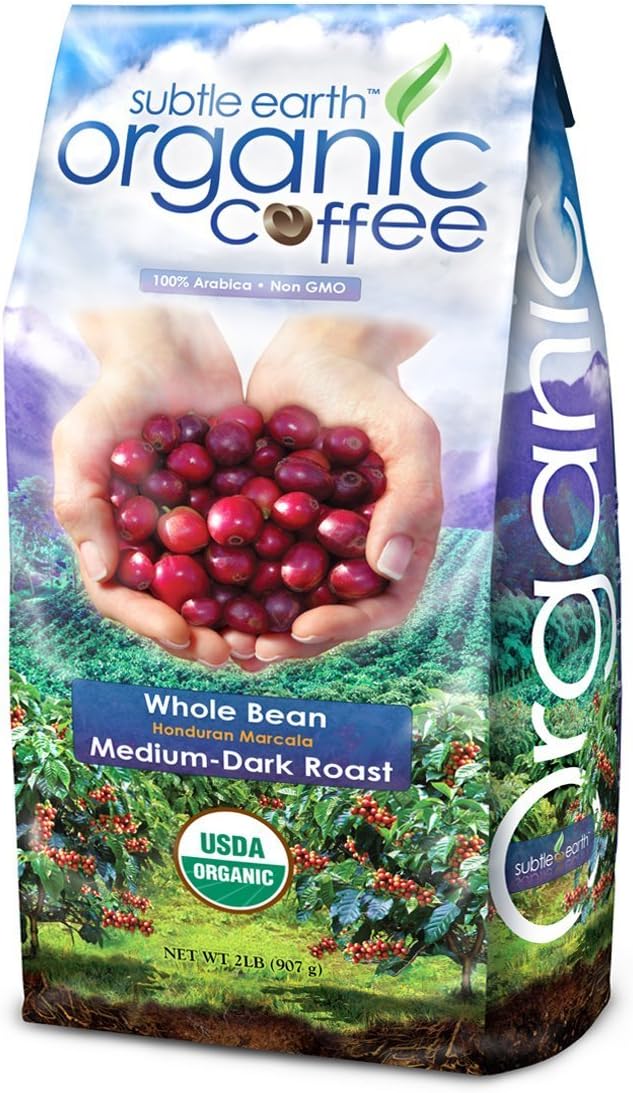 2LB Cafe Don Pablo Subtle Earth Organic Gourmet Coffee - Medium-Dark Roast - Whole Bean Coffee, 2 Pound (Pack of 2)