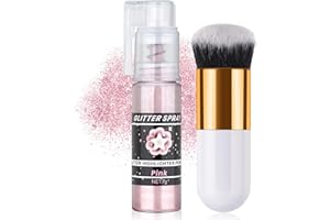 IONSGAKO Pink Body Glitter Spray, Shiny Glitter Spray for Hair Body and Clothes, Long-Lasting Sparkle, Holographic Ultra Fine