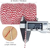 Vivifying Red and White String 200M Butchers Twine Gift Wrap Craft Kitchen view 2