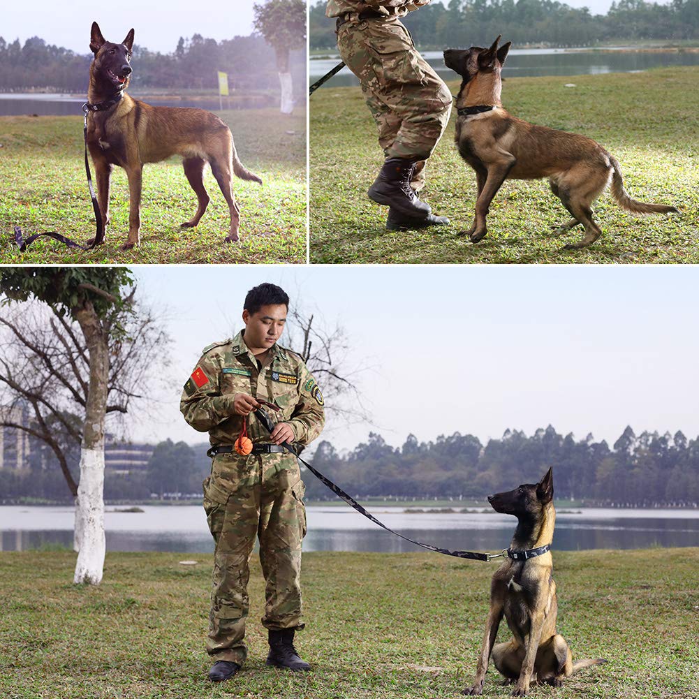 vAv YAKEDA Dog Collar and Leash Set Military Nylon Durable Adjustable Collar with Leashes for Small Medium Large Dogs (L (17.7\