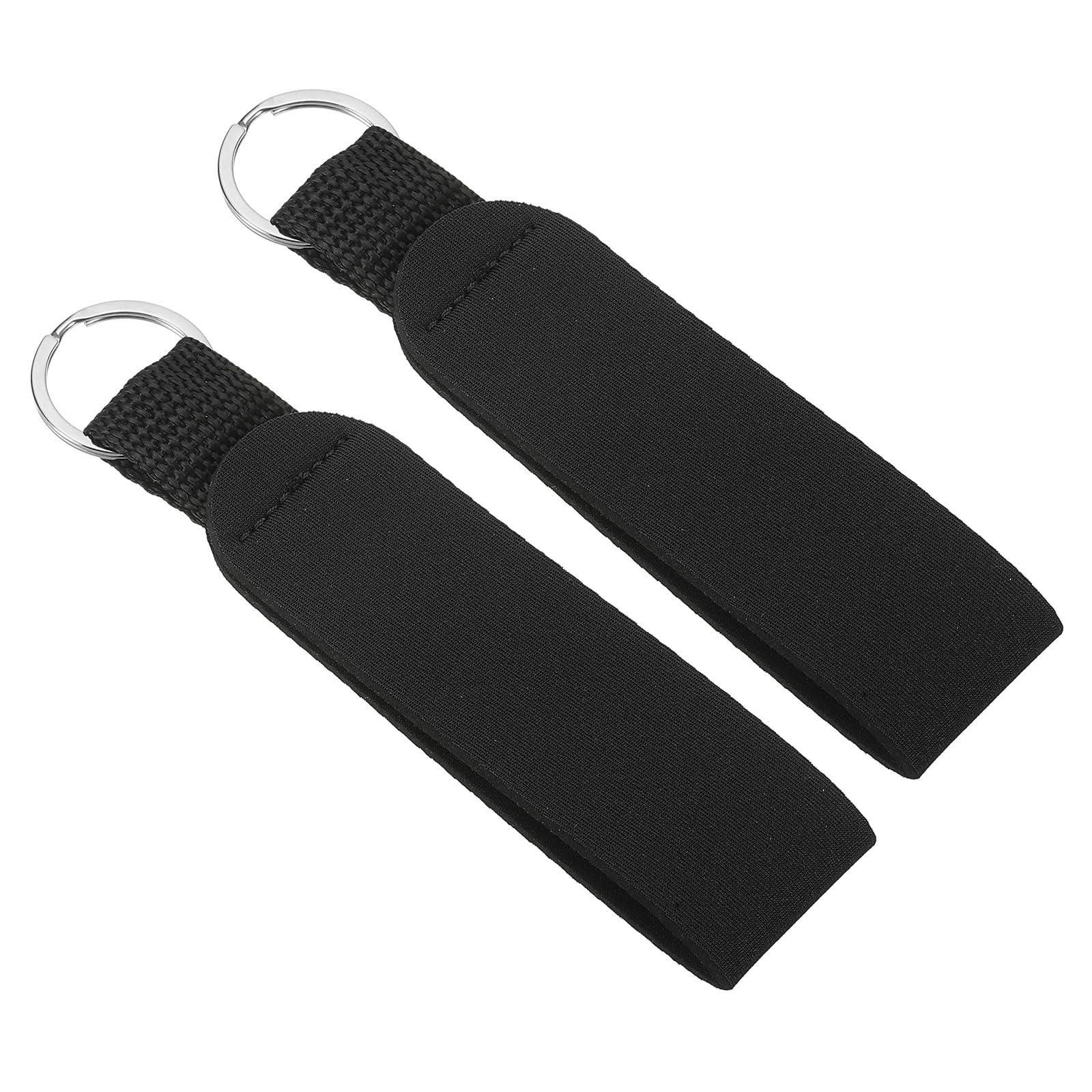 Photo 1 of PATIKIL Floating Neoprene Keychain, 2 Pcs Waterproof Buoyant Key Ring Sublimation Float Keychain for Outdoor Water Sports, Black