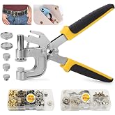 2-in-1 Leather Rivet &amp; Magnetic Snap Fastener Kit with Installation Pliers, 160 Sets Double Cap Rivets + 20 Sets Magnetic Buttons for Leather Craft, Bag Repair, Belt Making, Boots Repair