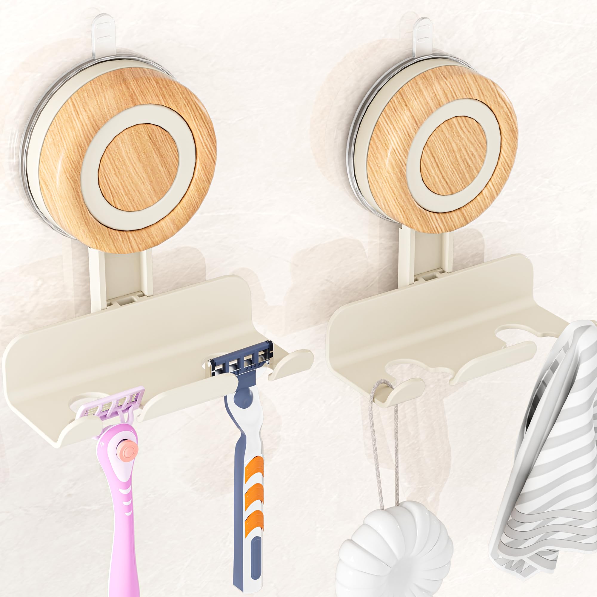Photo 1 of Cinola Razor Holder for Shower 2 Pack, Suction Cup Shaver Holder for Wall, Removable&Reusable Suction Cup Hooks for Bathroom, Damage-Free Suction Shower Hooks, Wall Mounted Razor Stand