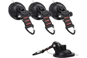 Jawmoy Pack-4 Heavy Duty Suction Cup Anchor, Silicone Car Tent Suction Cup, Strong Load-Bearing Capacity Camping Tarp Accessory, Suitable for Any Smooth Surface (Black)