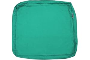 QQbed 6 Pack Outdoor Patio Chair Pillow Seat Washable Cushion Covers 24"X22"X4" Size - Replacement Covers Only (24"X22"X4" 6 Pack, Peacock Blue)