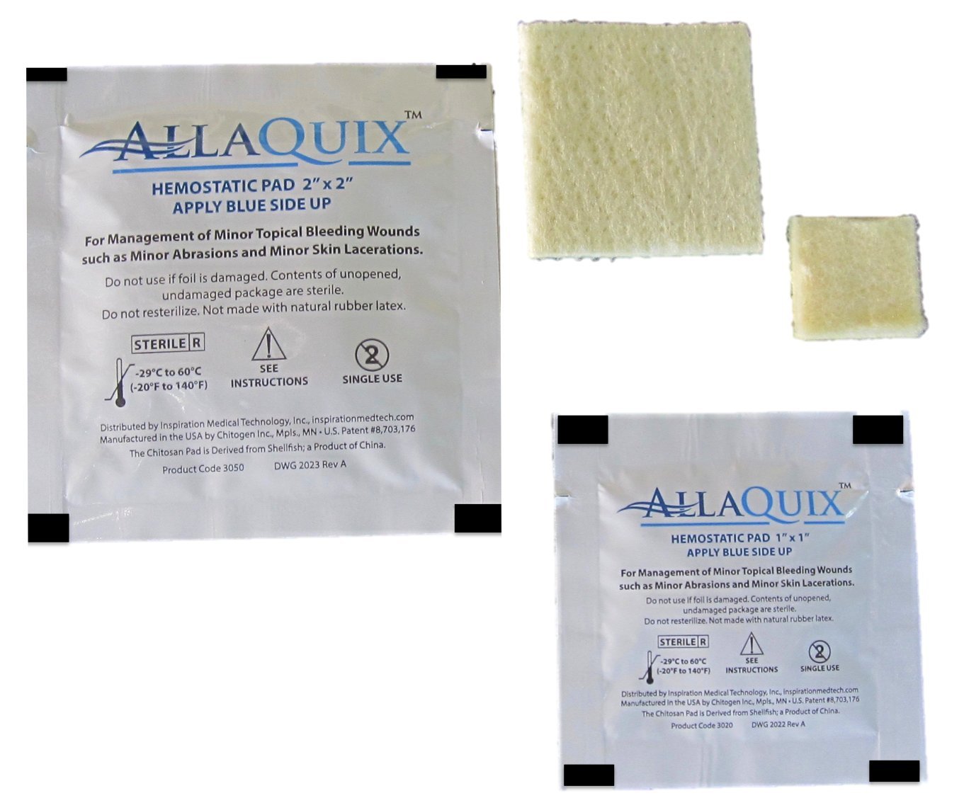 Combo Pack AllaQuix Stop Bleeding Gauze Include 2 Gauze Pad (1 Each