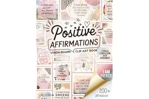 Positive Affirmations Vision Board Clip Art Book: Inspiring Words And Affirmation Cards For All Areas Of Life